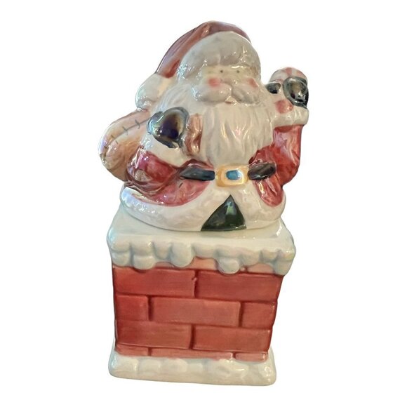 Lusterware Santa and Chimney Nesting Salt and Pepper Shaker - Picture 1 of 7